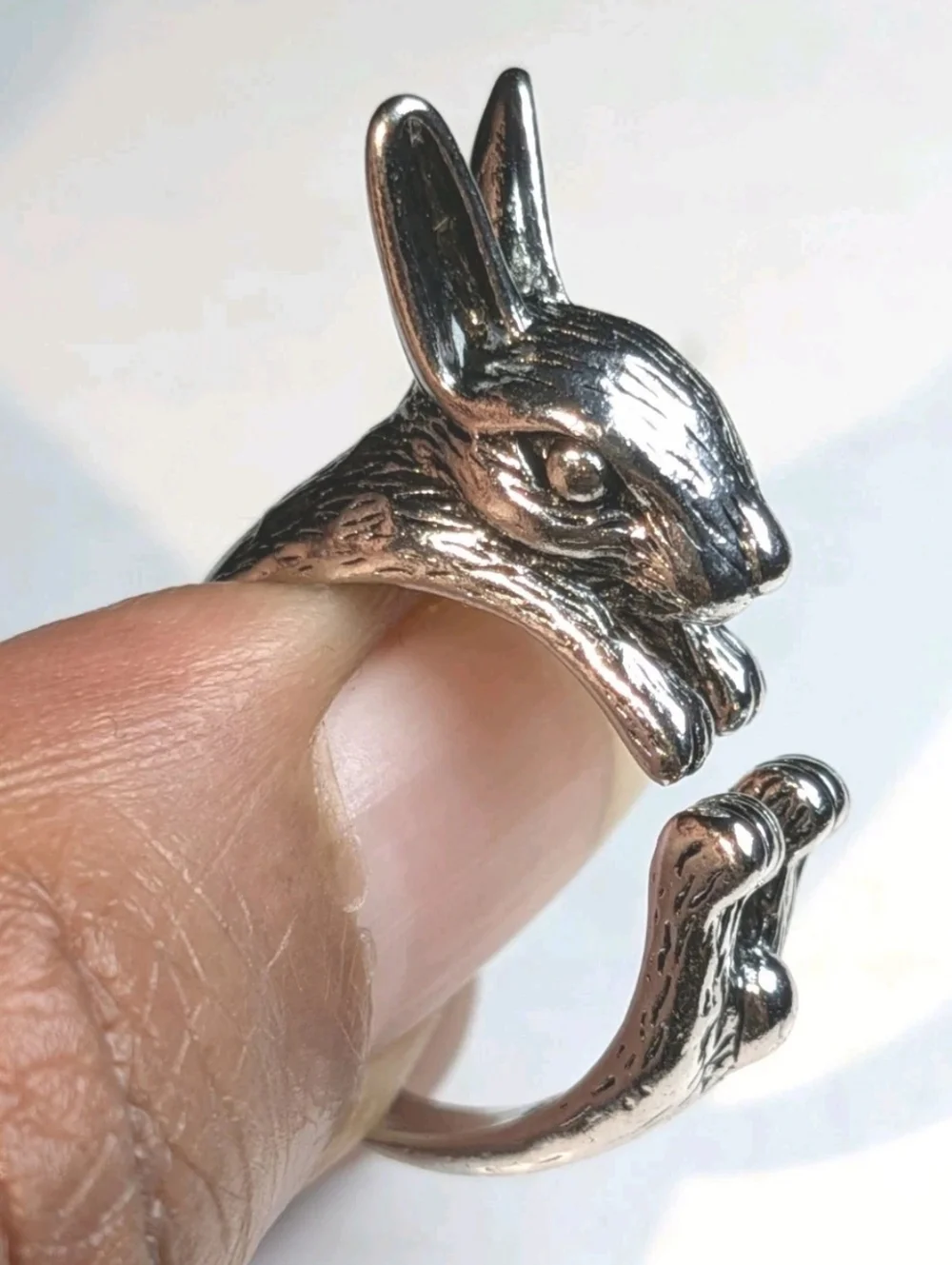 Retro Rabbit Shaped Adjustable Ring Open Ring Fashion Stereoscopic Unisex